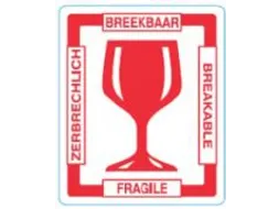 Waarschuwingsetiketten 97x79mm Breekbaar