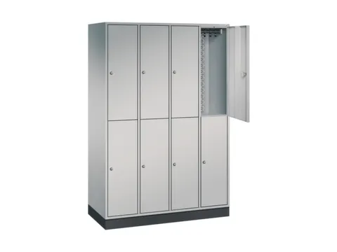 Dubbeldekse garderobekast,HxBxD 1950x1220x500mm,4x2vak.,vak B 260mm