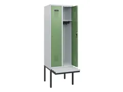 locker met bank,HxBxD 1950x600x815mm,2vak,vak B 300mm,cilinderslot