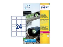 weerbestendig etiket Avery 63,5x33,9mm 20 vel 24 etiketten per vel