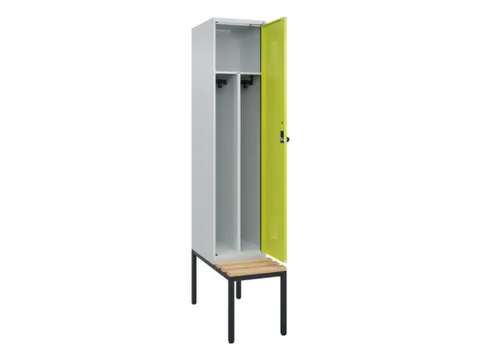 locker met bank,voor scheiding van kleding,HxBxD 2120x400x815mm,1vak