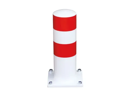 aanrijdbeveiliging paal,HxØ 500x159mm,staal,wit/rood,v. vastschroeven