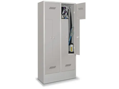 Z-garderobekast,HxBxD 1850x800x500mm,vak B 400mm,RAL7035,front RAL3000