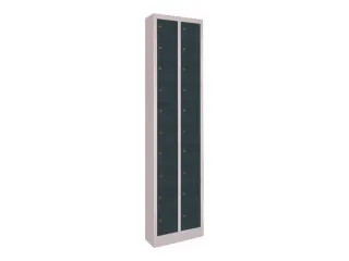 lockerkast,HxBxD 1950x460x200mm,2x10vakken,RAL7035,front RAL7016 - 2