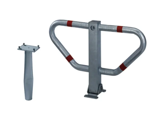 Barrière de parking rabattable acier lxH utiles 750x345mm à sceller