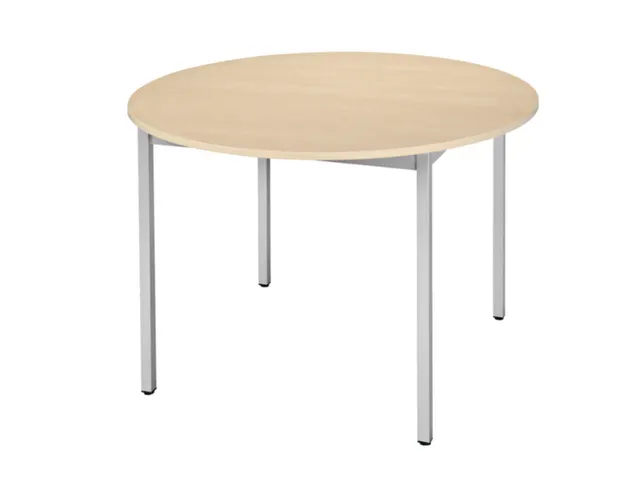 Tafel Rond 110 Cm Frame Aluminium Blad Esdoorn