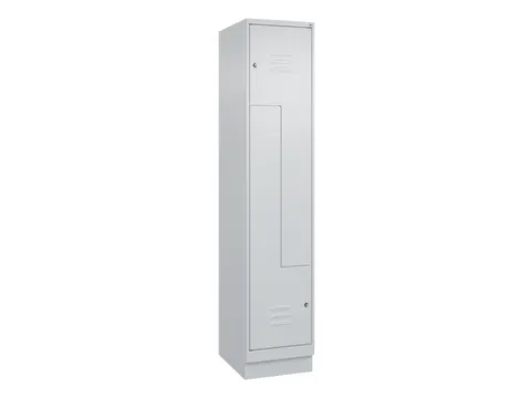 Z-garderobekast,HxBxD 1950x400x500mm,vak B 200/400mm,cil.-slot,sokkel