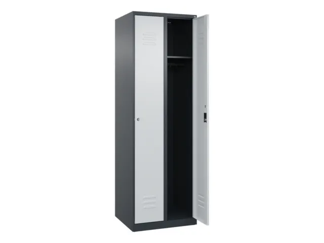 locker,HxBxD 1850x600x500mm,2vak,vak B 300mm,cil.-slot,staand op vloer