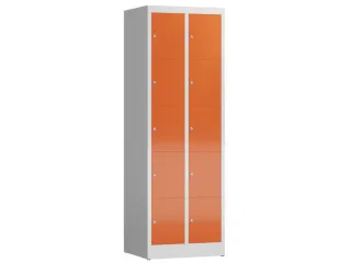 Lockerkast 1800x590x500mm 2x5 vakken cilinderslot, sokkel, RAL3000 - 1