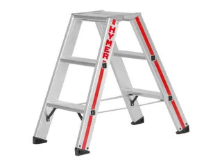 trapladder,beide zijden,2x3treden,Stand H 0,22m,balk L 0,77m,aluminium - 2