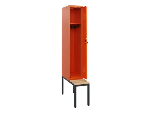 locker met bank,HxBxD 1950x300x815mm,1vak,vak B 300mm,draaigrendel