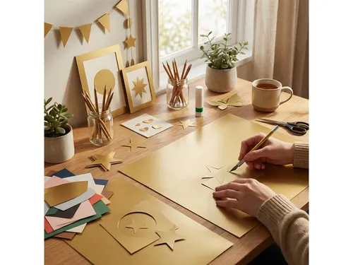Fotokarton Kangaro 50x70cm 300gr goud zijdeglans pak 25 vel