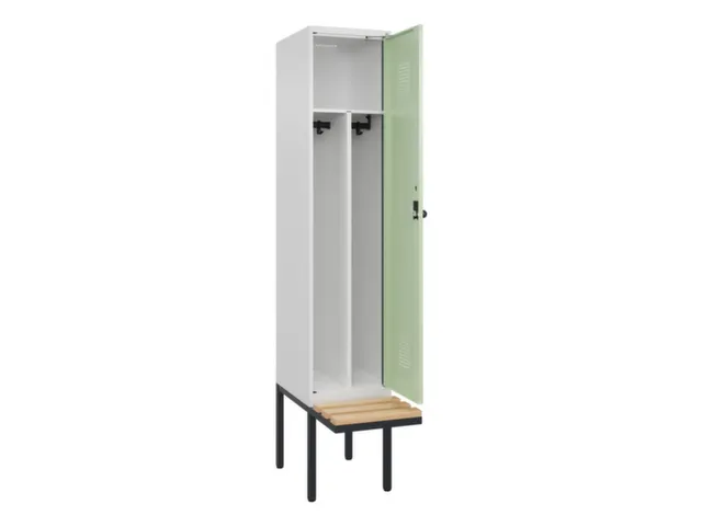 locker met bank,voor scheiding van kleding,HxBxD 2120x400x815mm,1vak