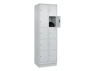 lockerkast,HxBxD 1950x600x500mm,2x5vakken,vak B 300mm,cil.-slot,sokkel - 1
