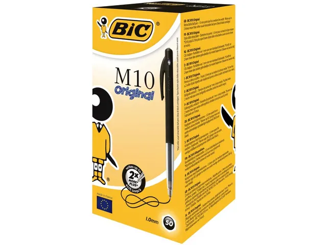 Balpen Bic M10 medium zwart