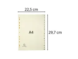 Tabbladen karton 155 g 20 tabs A-Z ivoor