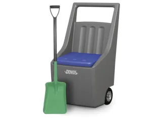 pekelwagen,60l,HxBxD 1145x700x670mm,PE,grijs,deksel blauw - 2