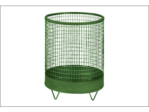 Afvalbak Van Draadgaas 63 Liter Rond Vloeropstelling Verzinkt Groen