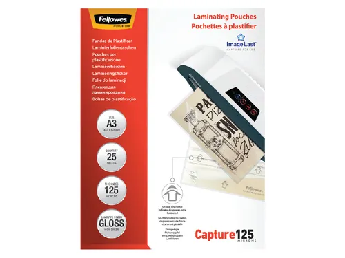 Lamineerhoes Fellowes A3 2x125 Micron glanzend 25stuks