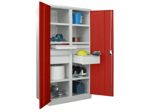 systeemkast,HxBxD 1950x1040x630mm,6xStalen bodem,RAL7035,front RAL3000