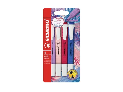 Markeerstift STABILO Swing cool Wildflower 4 stuks assorti