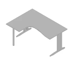 hoekbureau 730x1600x1200mm grijs verdieping links C-voet aluminium - 1