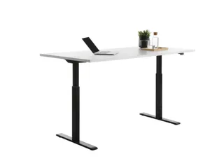Elektrisch ihv bureau,HxBxD 700-1200x1800x800mm,blad wit,T-voet zwart - 4