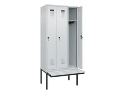 locker met bank,HxBxD 2120x900x815mm,3vak,vak B 300mm,draaigrendel