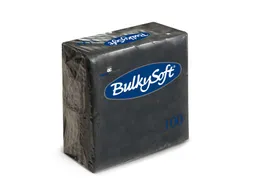 BulkySoft Servetten Zwart 24x24cm 1/4 vouw 2-laags cellulose 2000 stuk