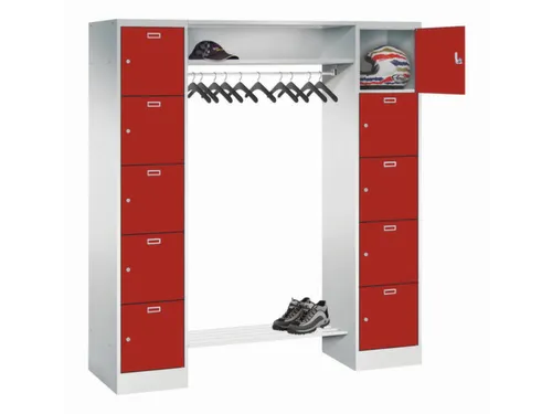 personeelsgarderobe cil.slot 1950x1700x500mm 2x5 vakken 400mm RAL3000