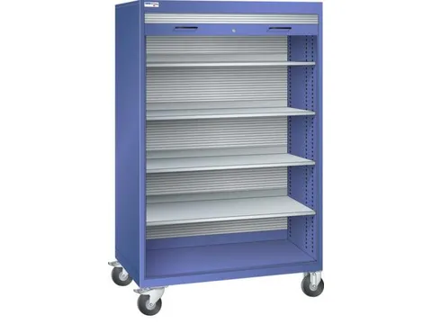 Mobiele roldeurkast,HxBxD 1813x1205x691mm,4xStalen bodem,cil.-slot
