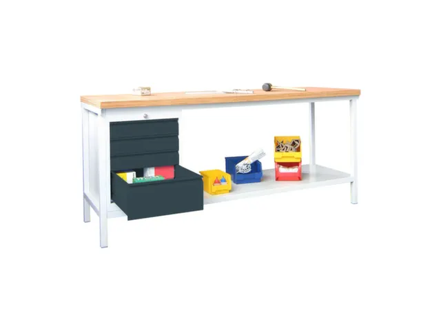 établi,HxlxP 900x2000x700mm,piètement/corps RAL7035,face avant RAL70