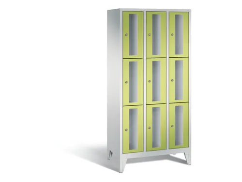 lockerkast 1850x900x500mm 3x3 vakken Cilinderslot Poten, RDS1108060