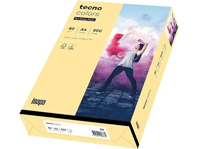Inapa Tecno colors Gekleurd papier A4 Chamois 80 gram 500vel