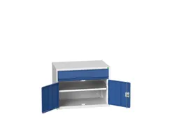 ladekast HxBxD 600x800x550mm 1lade 2deuren RAL7035 front RAL5010