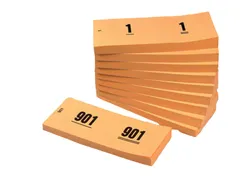 Nummerblok 42x105mm nummering 1-1000 oranje 10 stuks