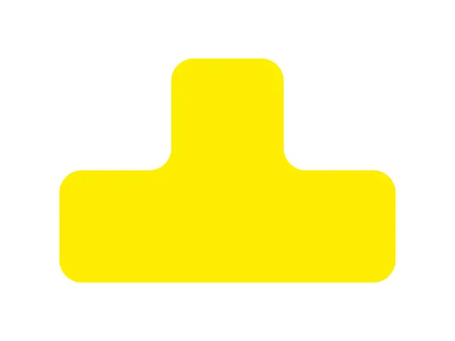 plaksymbool,T-vorm,markering HxB 100x150mm,PVC,geel