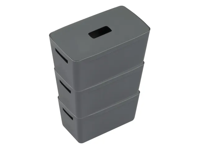 Boîte de rangement Kangaro 8 litres + couvercle anthracite 3 pièces