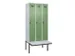 locker met bank,voor scheiding van kleding,HxBxD 2120x900x815mm,3vak