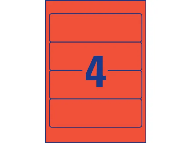 Rugetiket Avery Zweckform breed 192x61mm Rood L4766 80 stuks