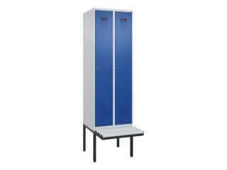 locker met bank,voor scheiding van kleding,HxBxD 2120x600x815mm,2vak - 2