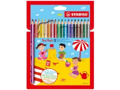 Trio thick kleurpotlood etui van 18 stuks assorti