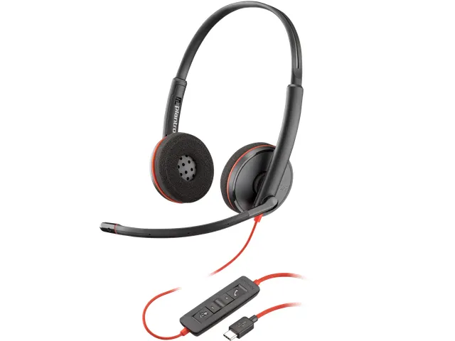Poly Blackwire C3220 Stereo USB-C Headset + draagetui