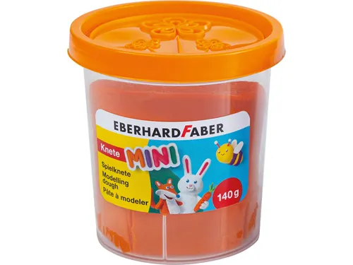 Kinderklei Eberhard Faber in beker,140gr oranje, roze, groen, paars