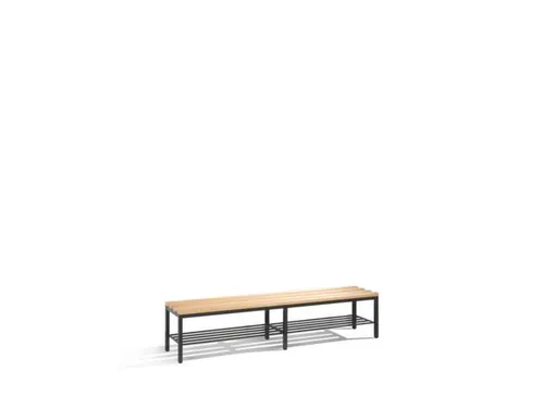 Omkleedbank L 1960Mm Houten Zitlatten Schoenenrek Ral7021