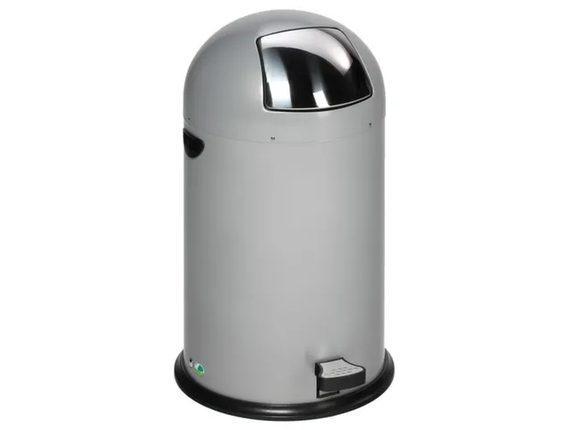 Push & Kick Afvalbak Staalplaat 40 Liter 730x415mm Met Pedaal Zilver