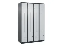 Z-garderobekast,HxBxD 1850x1200x500mm,vak B 150/300mm,cil.-slot