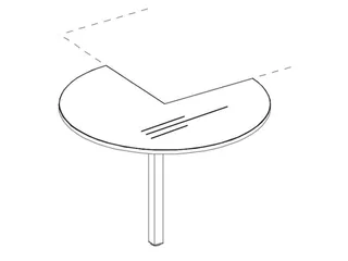 aanbouwtafel,i.h.v.,HxØ 720-840x1000mm,driekwartrond,MS-donkergrijs - 6