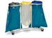 Support sacs de tri sélectif 120l triples roulettes couvercle jaune/b