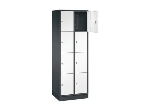 lockerkast,HxBxD 1950x620x500mm,2x4vakken,cil.-slot,sokkel